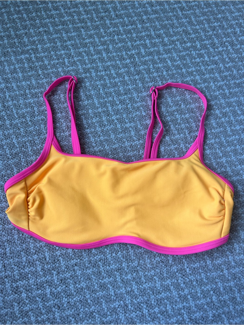 Wild Fable Yellow Swim Top with Pink Trim